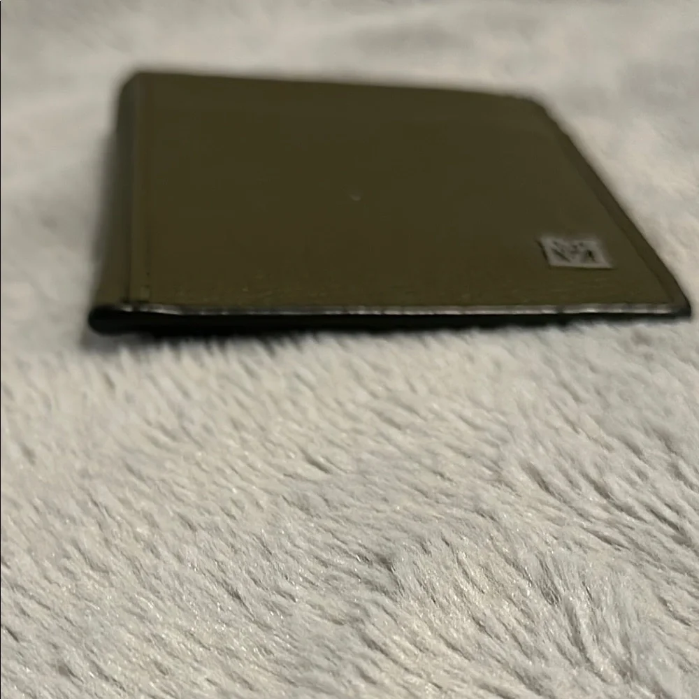 MCM Unisex Green Leather Wallet Compact Design